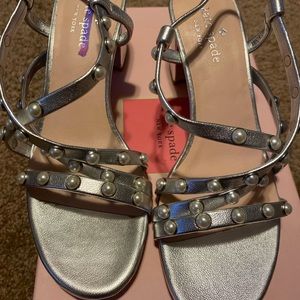 Kate spade silver pearl strapped Sandel
